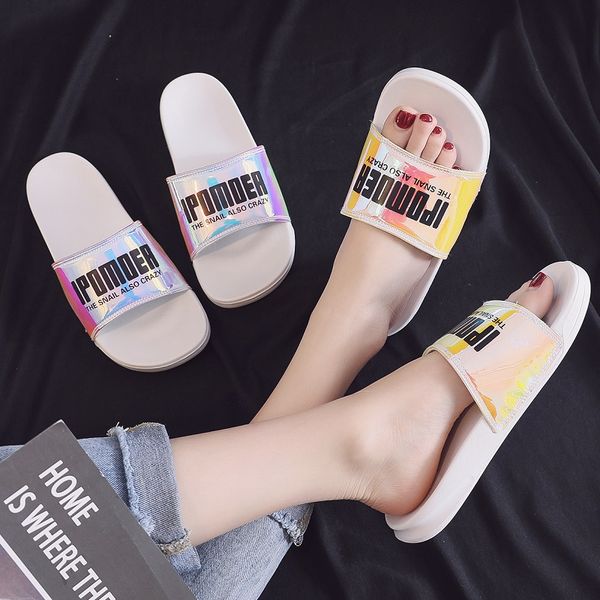 laser women summer slippers slide sandals beach slides flip flops mirror laser thick soled women men couple boys summer shoes, Black
laser women summer slippers slide sandals beach slides flip flops mirror laser thick soled women men couple boys summer shoes, Black