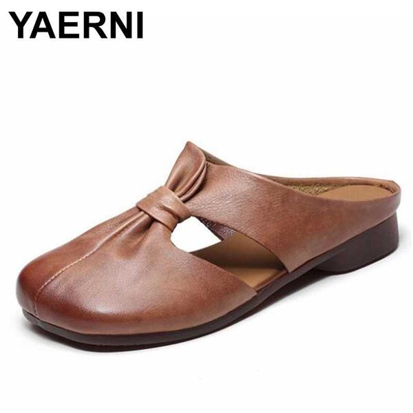 yaerni retro women shoes summer new baotou flat genuine leather slippers women sandals slippers cutouts fashion shoes, Black
yaerni retro women shoes summer new baotou flat genuine leather slippers women sandals slippers cutouts fashion shoes, Black