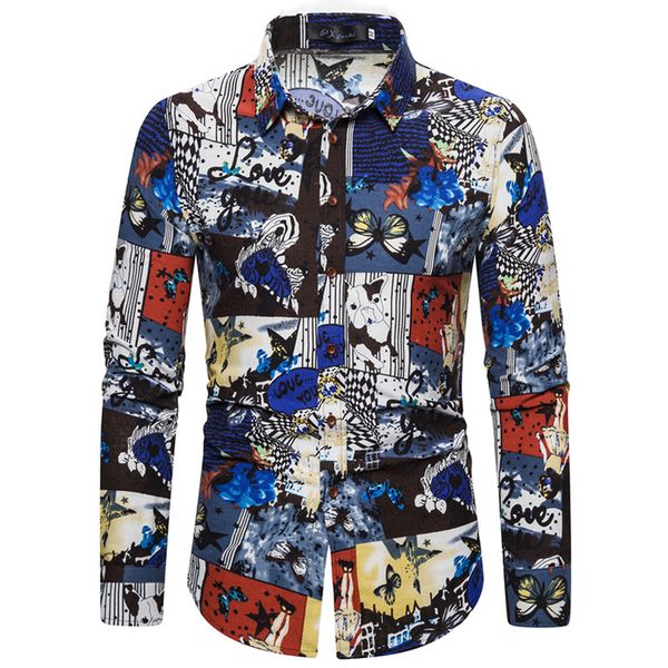 men's casual shirts mens style personalized leisure business hawaiian shirt vacation creative long sleeve printed men, White;black
men's casual shirts mens style personalized leisure business hawaiian shirt vacation creative long sleeve printed men, White;black