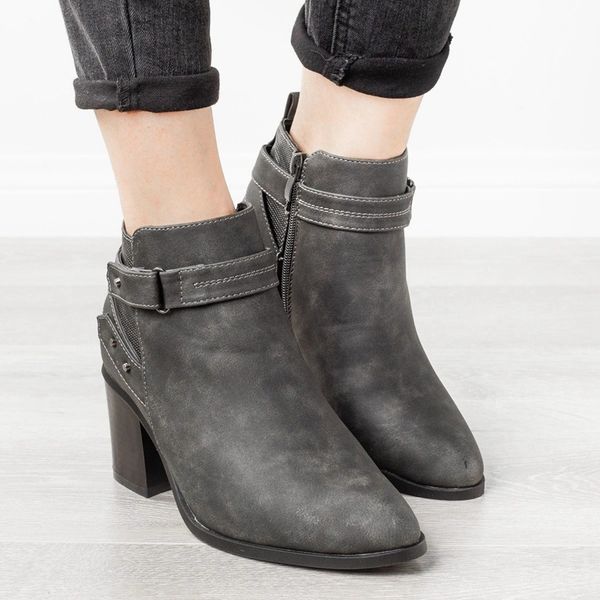 laamei women boots 2019 autumn fashion suede leather boots thick high heel ladies shoes ankle for women dropshipping, Black 
laamei women boots 2019 autumn fashion suede leather boots thick high heel ladies shoes ankle for women dropshipping, Black