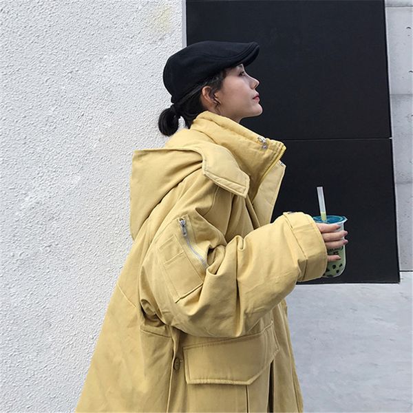 johnature winter korean thicken loose hooded collar long parkas coat 2019 new warm casual warm zippers women coats, Black
johnature winter korean thicken loose hooded collar long parkas coat 2019 new warm casual warm zippers women coats, Black