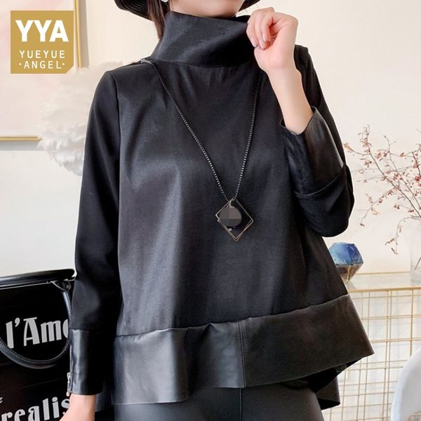 genuine leather chiffon spliced pullover jacket women streetwear autumn black loose fit sheepskin long sleeve short coat
genuine leather chiffon spliced pullover jacket women streetwear autumn black loose fit sheepskin long sleeve short coat