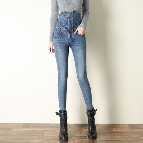 women high waist jeans casual plus size fashion solid straight skinny jeans female denim ladies, Blue
women high waist jeans casual plus size fashion solid straight skinny jeans female denim ladies, Blue