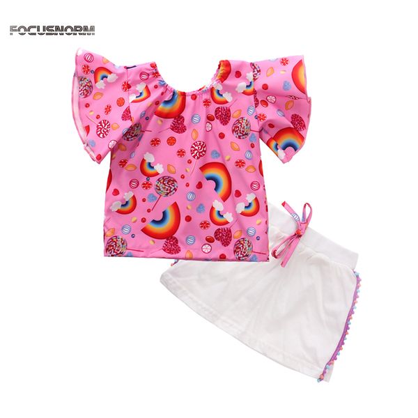 1-5y summer infant baby girls cute clothes sets rainbow print ruffles sleeve t shirts +mini skirts, White
1-5y summer infant baby girls cute clothes sets rainbow print ruffles sleeve t shirts +mini skirts, White