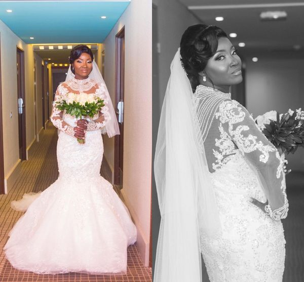 luxury african mermaid wedding dress 2020 vestidos de novia high neck crystal beads appliques bridal gown elegant wedding dresses, White
luxury african mermaid wedding dress 2020 vestidos de novia high neck crystal beads appliques bridal gown elegant wedding dresses, White