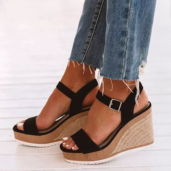 summer women espadrille sandals high heels wedges ladies shoes platform open toe roman beach sandals zapatos mujer, Black
summer women espadrille sandals high heels wedges ladies shoes platform open toe roman beach sandals zapatos mujer, Black