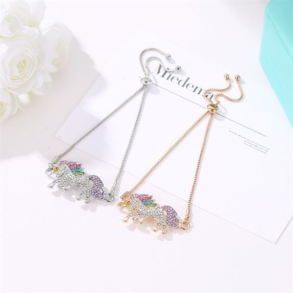 2019 fashion unicorn inlaid zircon bracelet with fancy color for women girls gold pull adjustable jewelry gifts jewelry, Black
2019 fashion unicorn inlaid zircon bracelet with fancy color for women girls gold pull adjustable jewelry gifts jewelry, Black