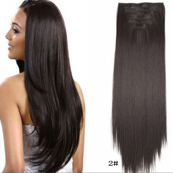 sara long lady women clip in on straight hair extensions 7pcs/set straight hair pieces extension hairpieces 60cm,24inch, Black;brown
sara long lady women clip in on straight hair extensions 7pcs/set straight hair pieces extension hairpieces 60cm,24inch, Black;brown