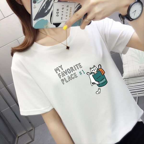 more than 30 types of letter cartoon printed t-shirt round collar loose short sleeve women's clothing, White
more than 30 types of letter cartoon printed t-shirt round collar loose short sleeve women's clothing, White