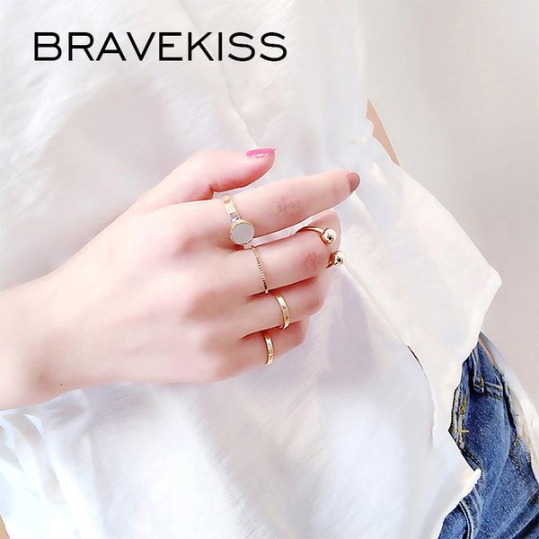 bravekiss 5pcs/set geometric gold rings set for women fashion simple trendy finger ring charm personality jewelry gift pr0206, Silver
bravekiss 5pcs/set geometric gold rings set for women fashion simple trendy finger ring charm personality jewelry gift pr0206, Silver