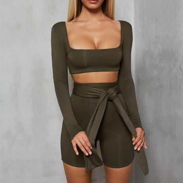womens clothes womens tracksuit autumn long sleeve two women square collar drawstring crop and shorts set casual women set, Gray
womens clothes womens tracksuit autumn long sleeve two women square collar drawstring crop and shorts set casual women set, Gray