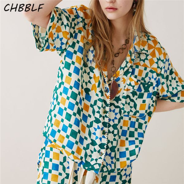 chbblf women print blouse short sleeve notched collar elegant female casual wear chic blusas pop1954, White
chbblf women print blouse short sleeve notched collar elegant female casual wear chic blusas pop1954, White