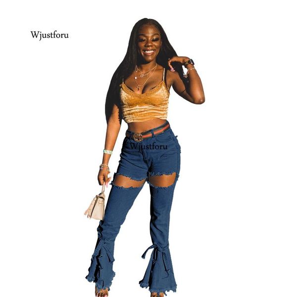 wjustforu fashion patchwork ripped flare jeans women high waist skinny hole long pants female bandage club hollow out denim pant, Blue
wjustforu fashion patchwork ripped flare jeans women high waist skinny hole long pants female bandage club hollow out denim pant, Blue