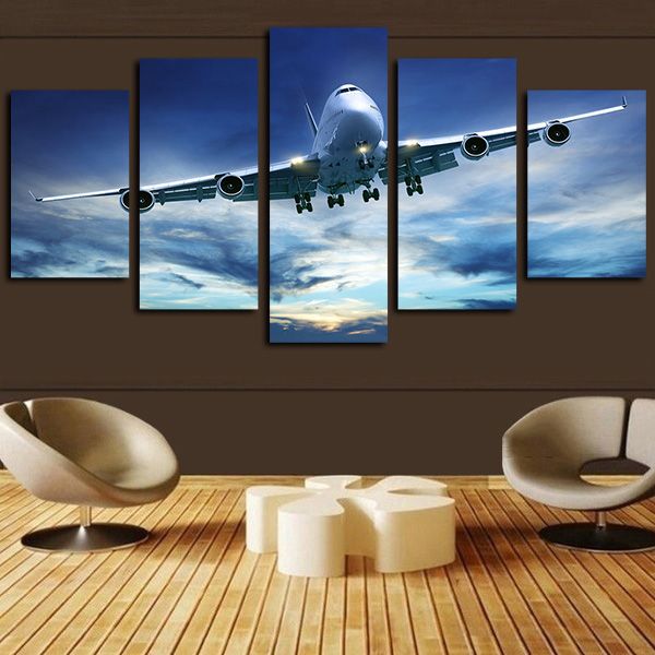 5 piece canvas wall art oil paintings giclee print blue sky aircraft modern pictures cool airplane poster artwork for living room home decor
5 piece canvas wall art oil paintings giclee print blue sky aircraft modern pictures cool airplane poster artwork for living room home decor