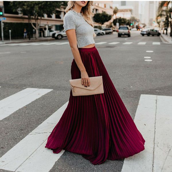 skirt chiffon new autumn winter women high waist skirt long metallic maxi pleated midi casual small swing dance, Black
skirt chiffon new autumn winter women high waist skirt long metallic maxi pleated midi casual small swing dance, Black