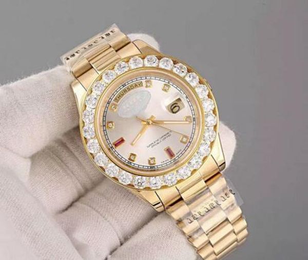 luxury watches super n president day date 18k gold men's watch with diamond bezel dial and diamond hour markers wristwatc wristwatches, Slivery;brown
luxury watches super n president day date 18k gold men's watch with diamond bezel dial and diamond hour markers wristwatc wristwatches, Slivery;brown