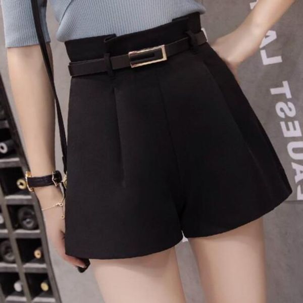 2020 arrival high waist shorts women summer wide leg shorts with belt elegant streetwear plus size black short femme dv787, White;black
2020 arrival high waist shorts women summer wide leg shorts with belt elegant streetwear plus size black short femme dv787, White;black