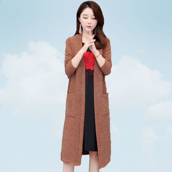 spring autumn women knitwear 2019 medium long female sweater loose jacket caramel color casual plus size feminine coat ss13, White
spring autumn women knitwear 2019 medium long female sweater loose jacket caramel color casual plus size feminine coat ss13, White