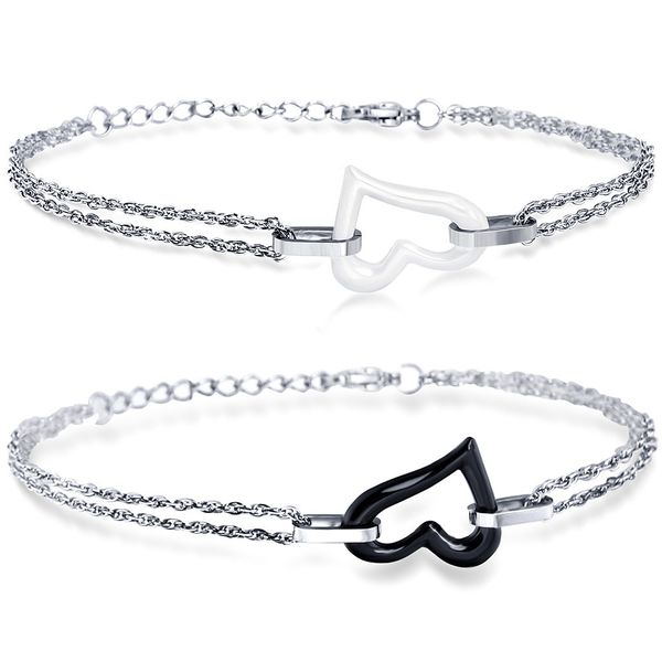 new fashion simple stainless steel adjustable bracelet female ceramic heart shape charm bangle bracelets for women party gift, Black
new fashion simple stainless steel adjustable bracelet female ceramic heart shape charm bangle bracelets for women party gift, Black