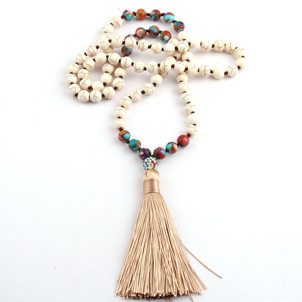 fashion long knotted white stones bohemian tribal jewelry green natural stone pendant necklace, Silver
fashion long knotted white stones bohemian tribal jewelry green natural stone pendant necklace, Silver