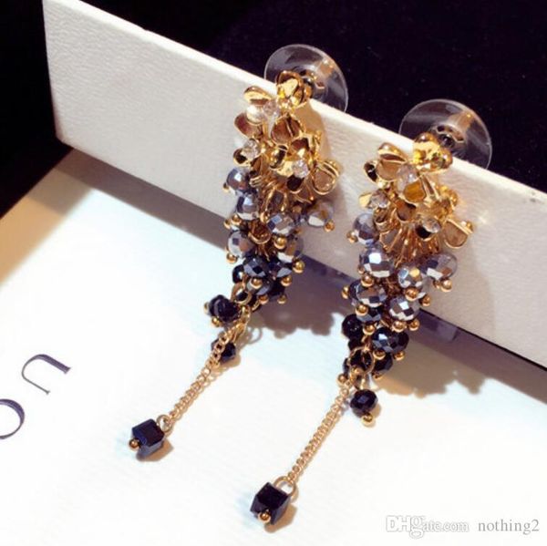 дизайнер ювелирных изделия цветов из бисера серьги кристаллической цветастой ручной работы серьги кисточки серьга для женщин простой горячей, Silver 
дизайнер ювелирных изделия цветов из бисера серьги кристаллической цветастой ручной работы серьги кисточки серьга для женщин простой горячей, Silver