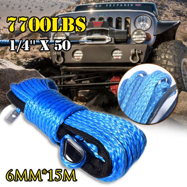 1/4" x 50' 7700lbs synthetic fiber winch line cable towing rope with sheath atv utv blue traction rope solid
1/4" x 50' 7700lbs synthetic fiber winch line cable towing rope with sheath atv utv blue traction rope solid