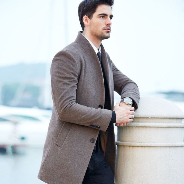 business single breasted men wool trench coat designer casual turn-down collar woolen overcoat men 2020 new formal outwear, Black
business single breasted men wool trench coat designer casual turn-down collar woolen overcoat men 2020 new formal outwear, Black