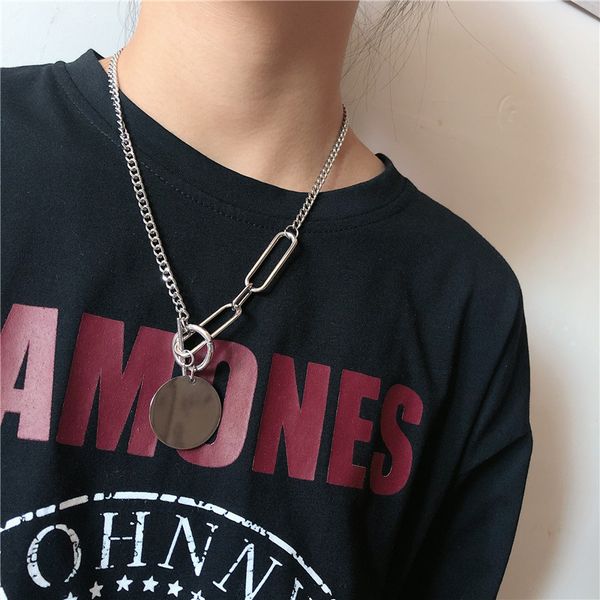 fashion net red harajuku wind buckle necklace personality hip hop big round pendant street necklace sale, Silver
fashion net red harajuku wind buckle necklace personality hip hop big round pendant street necklace sale, Silver