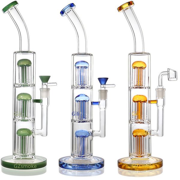 Triple tree perc glass bong pipe 15.5" tall dab rig with quartz banger or bowl bongs heady oil rigs water pipes bubbler oil burner dabber
Triple tree perc glass bong pipe 15.5" tall dab rig with quartz banger or bowl bongs heady oil rigs water pipes bubbler oil burner dabber