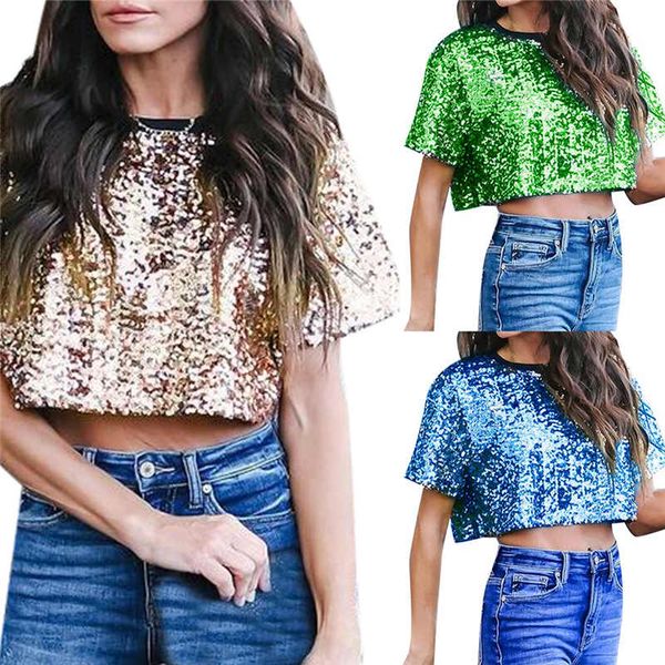 2019 new fashion women loose sequin glitter summer casual shirts summer short sleeve female t shirt z0307, White
2019 new fashion women loose sequin glitter summer casual shirts summer short sleeve female t shirt z0307, White