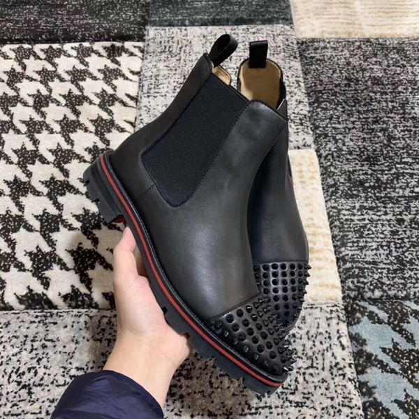 classic melon spikes red bottom ankle boots black calfskin leather lug sole men's boot perfect man booties walking
classic melon spikes red bottom ankle boots black calfskin leather lug sole men's boot perfect man booties walking