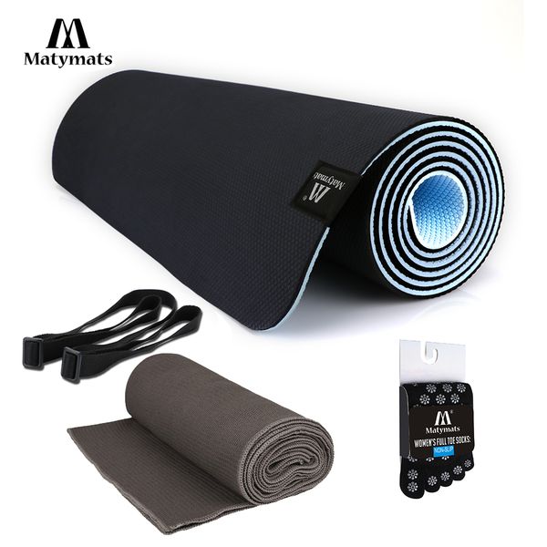 matymats yoga mat set high density non slip 100% tpe pilates workout mats with yoga towel 1/4(6mm) thickness
matymats yoga mat set high density non slip 100% tpe pilates workout mats with yoga towel 1/4(6mm) thickness