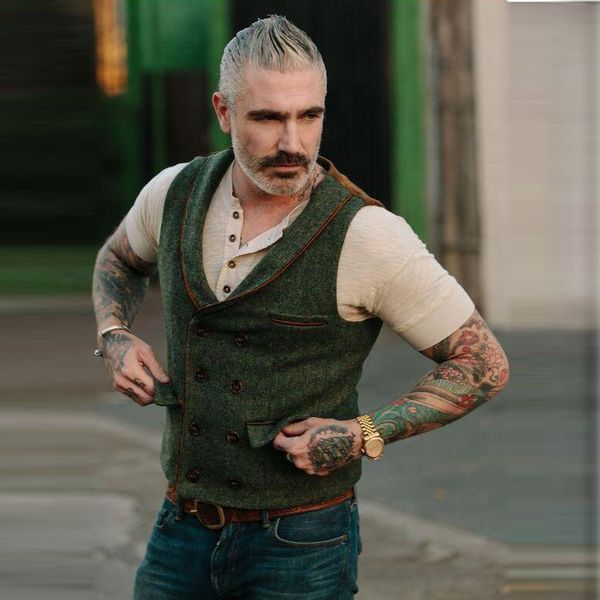 vest men 2020 spring men's suit vest v neck wool herringbone tweed casual waistcoat formal business groomman for green, Black;white
vest men 2020 spring men's suit vest v neck wool herringbone tweed casual waistcoat formal business groomman for green, Black;white