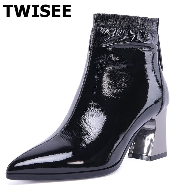 women mid calf zip boots new style zapatos mujer pumps fashion point toe hoof heels cm woman casual shoes comfort, Black
women mid calf zip boots new style zapatos mujer pumps fashion point toe hoof heels cm woman casual shoes comfort, Black
