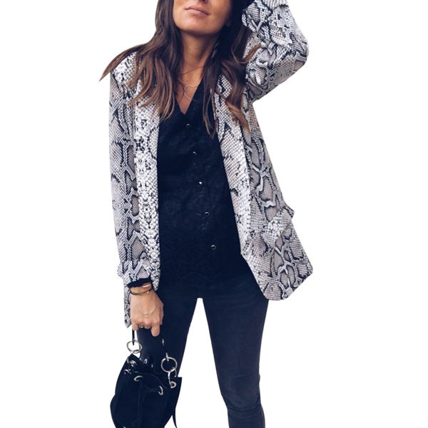 leopard snake print blazer women jacket fashion long sleeve blazers coat cardigan elegant office ladies work outwear suits, White;black
leopard snake print blazer women jacket fashion long sleeve blazers coat cardigan elegant office ladies work outwear suits, White;black