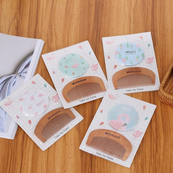 1 set girl makeup mirror creative mirror comb set portable single-sided small round hair comb student d50
1 set girl makeup mirror creative mirror comb set portable single-sided small round hair comb student d50