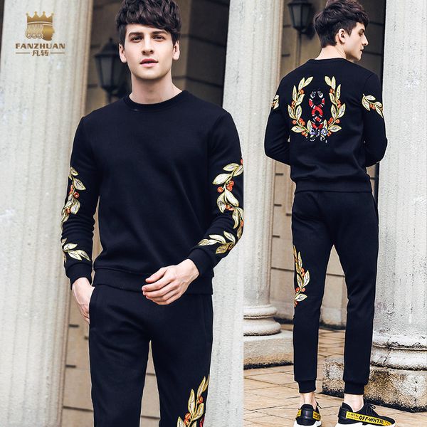 fanzhuan new winter casual 2018 male men's man long sleeved baroque embroidered shirt pants 2 pieces set 821027, Gray
fanzhuan new winter casual 2018 male men's man long sleeved baroque embroidered shirt pants 2 pieces set 821027, Gray