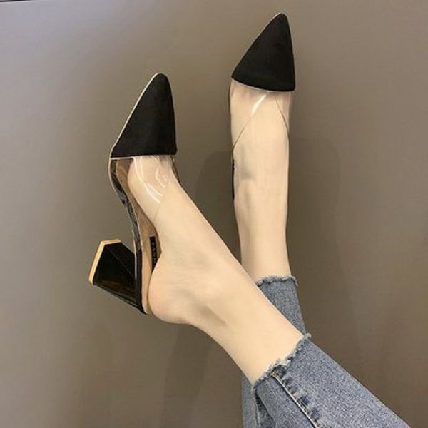 pointed half slippers female 2019 new summer thick with baotou single shoes high heel net red muller slippers women wear, Black
pointed half slippers female 2019 new summer thick with baotou single shoes high heel net red muller slippers women wear, Black