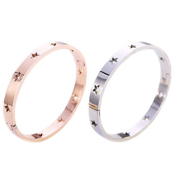 2 pcs punk titanium stainless steel stars bangle for women no fading hollow pentagram cuff bracelets & bangles gifts pulseira,(r, Black
2 pcs punk titanium stainless steel stars bangle for women no fading hollow pentagram cuff bracelets & bangles gifts pulseira,(r, Black