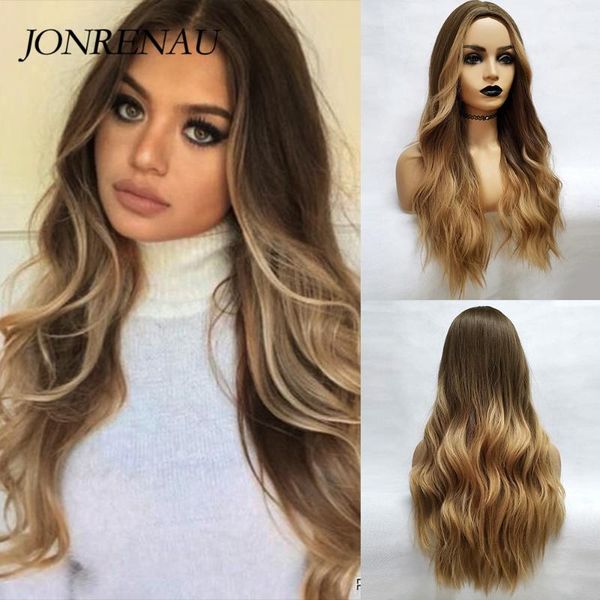 jonrenau long synthetic natural wave brown to golden blonde ombre hair wig daily wear wigs for white /black women
jonrenau long synthetic natural wave brown to golden blonde ombre hair wig daily wear wigs for white /black women