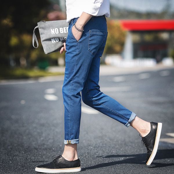 spring and summer new fashion wild youthful jeans japanese casual style harem pants handsome comfortable nine points pants, Blue
spring and summer new fashion wild youthful jeans japanese casual style harem pants handsome comfortable nine points pants, Blue