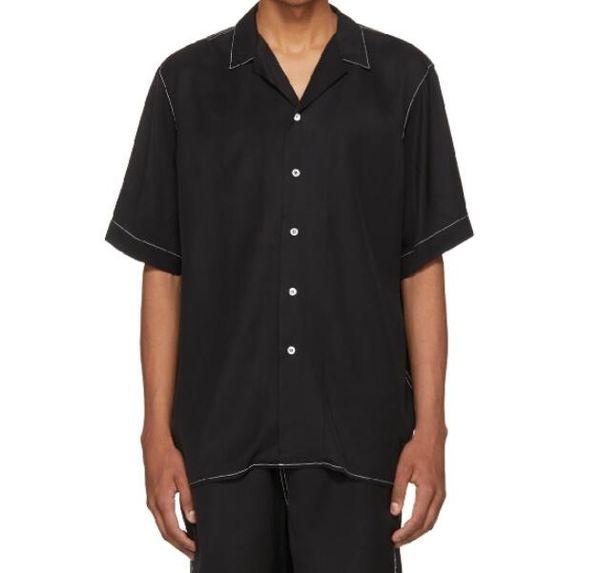 s-6xl 2019 spring men's new fashion personalized custom black white line loose short-sleeved cotton shirt, White;black
s-6xl 2019 spring men's new fashion personalized custom black white line loose short-sleeved cotton shirt, White;black