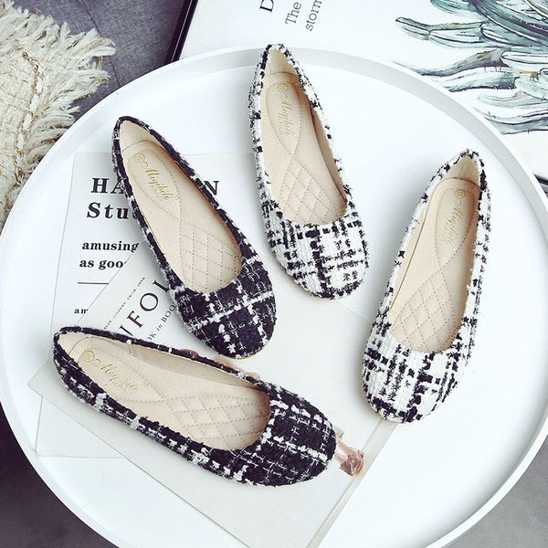 cloth women moccasins plaid round toe shallow flats single shoes korean 34-43 size shallow loafers soft bottom boat shoes femme, Black
cloth women moccasins plaid round toe shallow flats single shoes korean 34-43 size shallow loafers soft bottom boat shoes femme, Black