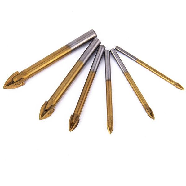 wsfs 6pcs titanium coated glass drill bits set 4 cutting edges cross spear head drill with hex shank for ceramic tile marble
wsfs 6pcs titanium coated glass drill bits set 4 cutting edges cross spear head drill with hex shank for ceramic tile marble