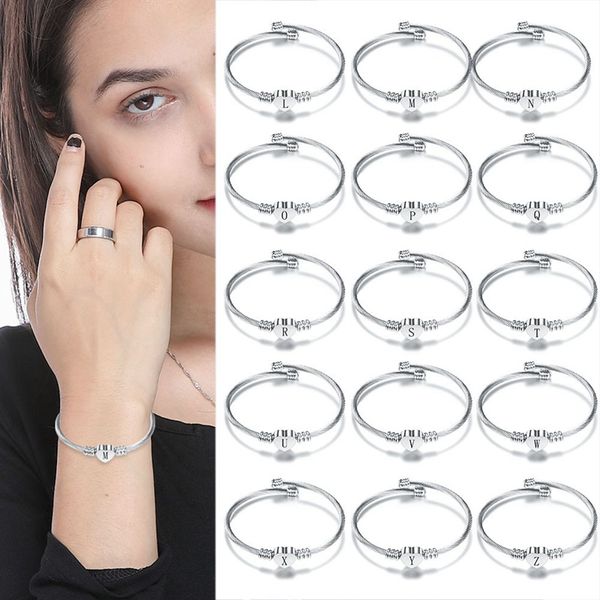 fashion heart charm bangle with initial alphabet letter engrave women jewelry cuff bangles wholesale for party gift, Black
fashion heart charm bangle with initial alphabet letter engrave women jewelry cuff bangles wholesale for party gift, Black