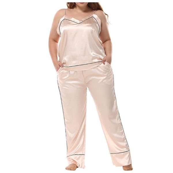 women's plus size imitated silk solid loose v neck + pants sleepwear women sleepwear faux silk satin pajamas set babydoll, Black;red
women's plus size imitated silk solid loose v neck + pants sleepwear women sleepwear faux silk satin pajamas set babydoll, Black;red