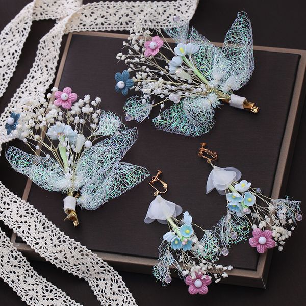 bride's headdress mori flower hair set korean wedding accessory super fairy wedding p jewelry, Golden;white
bride's headdress mori flower hair set korean wedding accessory super fairy wedding p jewelry, Golden;white