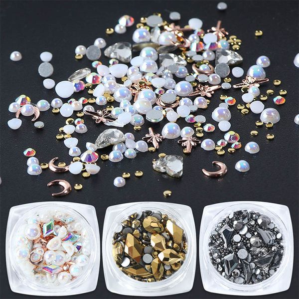 1 box alloy nail art decorations mixed pearl beads ab crystals rhinestones 3d design manicure gel polish acrylic jewelry, Silver;gold
1 box alloy nail art decorations mixed pearl beads ab crystals rhinestones 3d design manicure gel polish acrylic jewelry, Silver;gold
