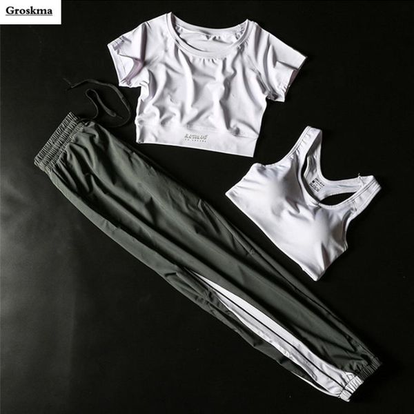 crop t shirt+bra+pants women yoga 3 piece set fitness gym sports running clothing womens outdoor sets ropa deportiva, White;red
crop t shirt+bra+pants women yoga 3 piece set fitness gym sports running clothing womens outdoor sets ropa deportiva, White;red