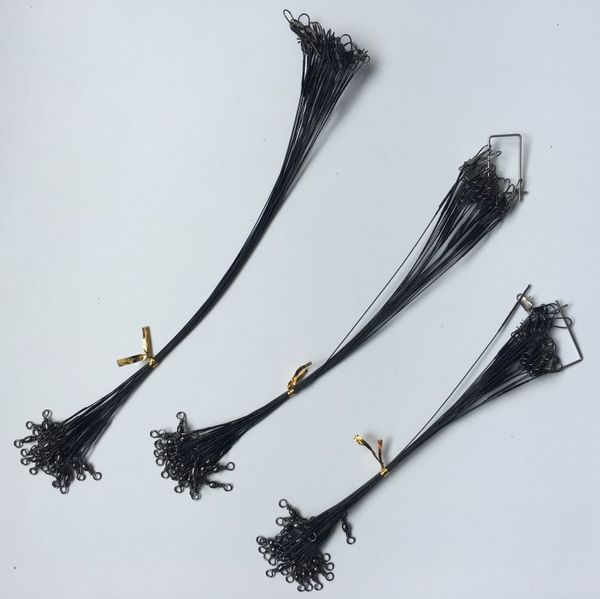 72pcs/lot black color fishing line wire leader tippet with spin swivel connector lure tracer accessory
72pcs/lot black color fishing line wire leader tippet with spin swivel connector lure tracer accessory